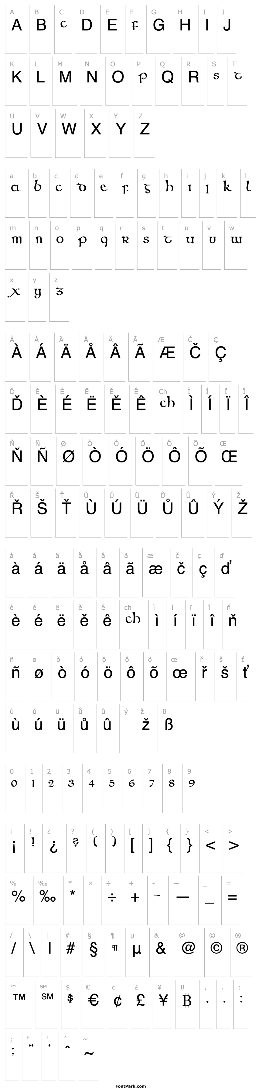 Overview CallifontsF61TrueType Regular