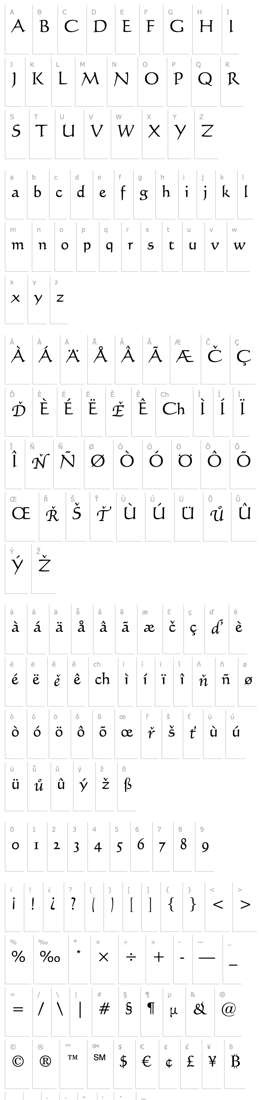 Overview Calligraph421 BT Roman