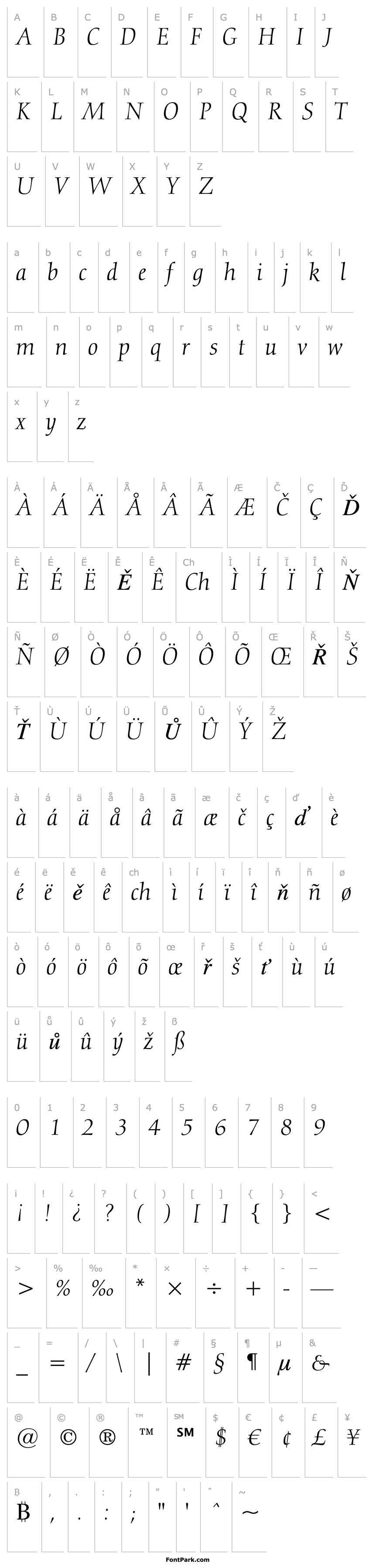 Overview Calligraph810 BT Italic