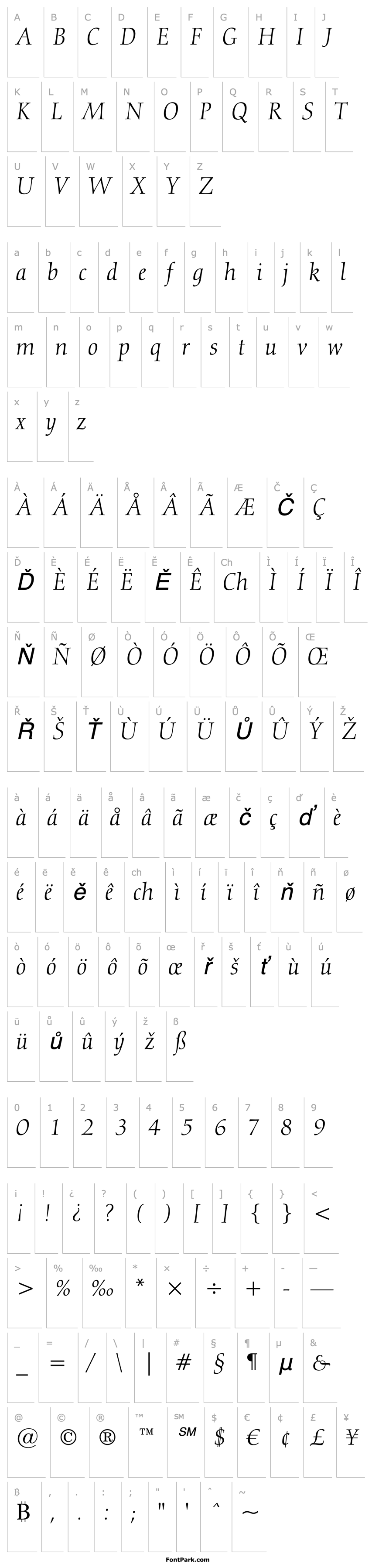 Přehled Calligraphic810BT-Italic