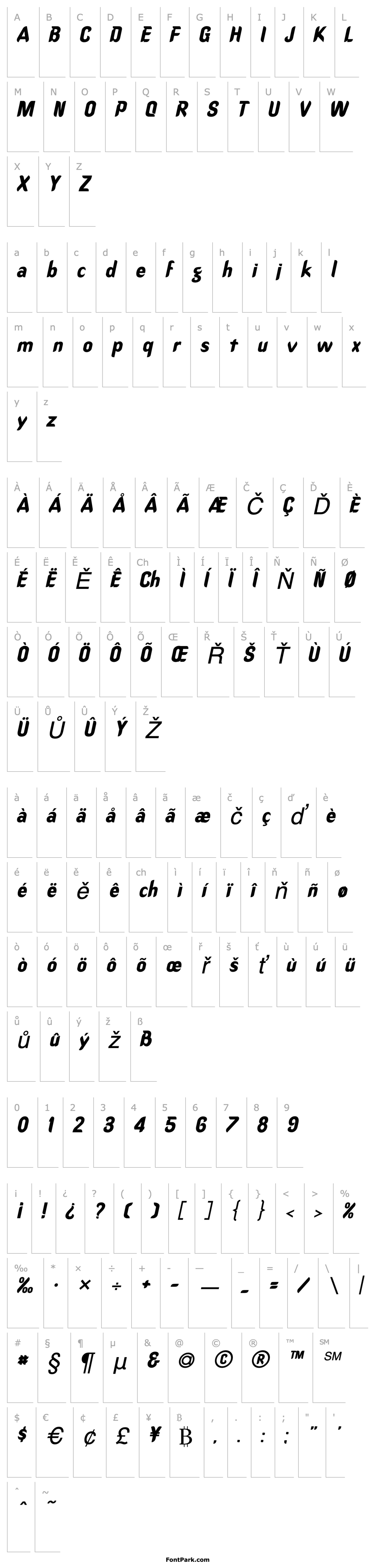 Přehled Callimarker  Italic