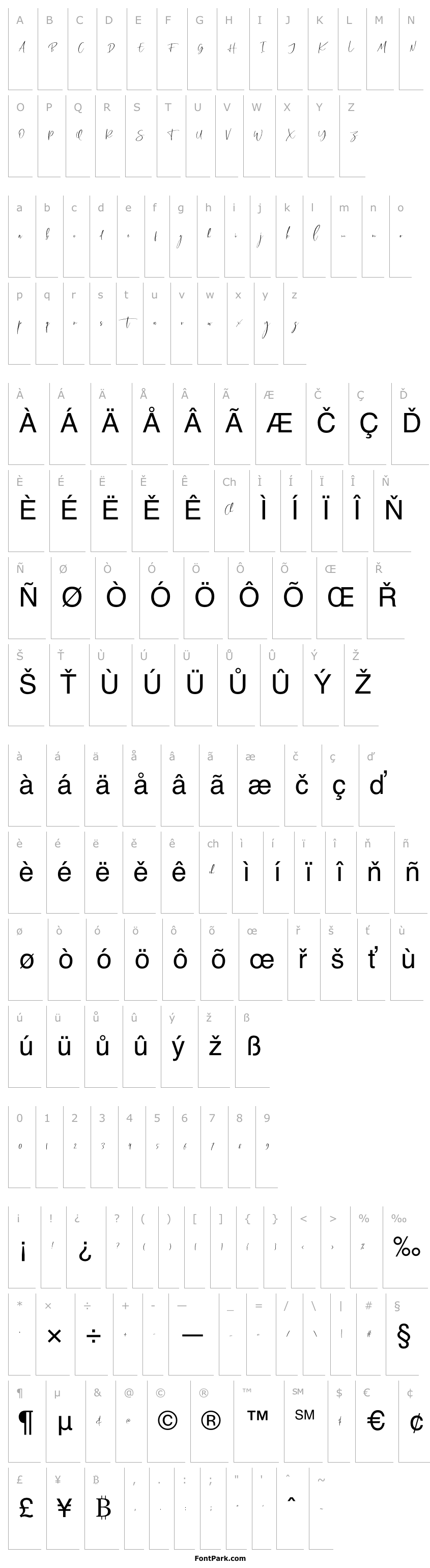 Přehled CallisteraScriptFree-Regular