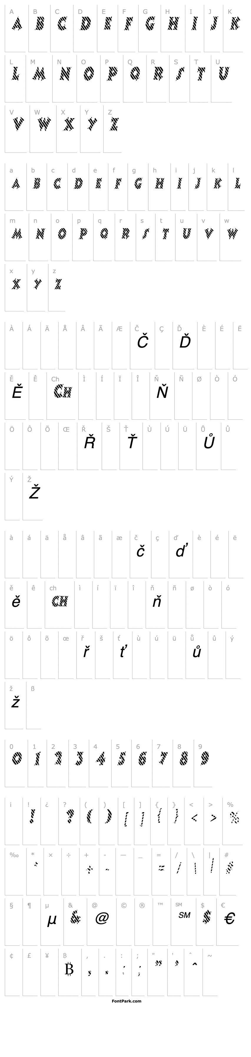 Overview CandyStripeCondensed Oblique