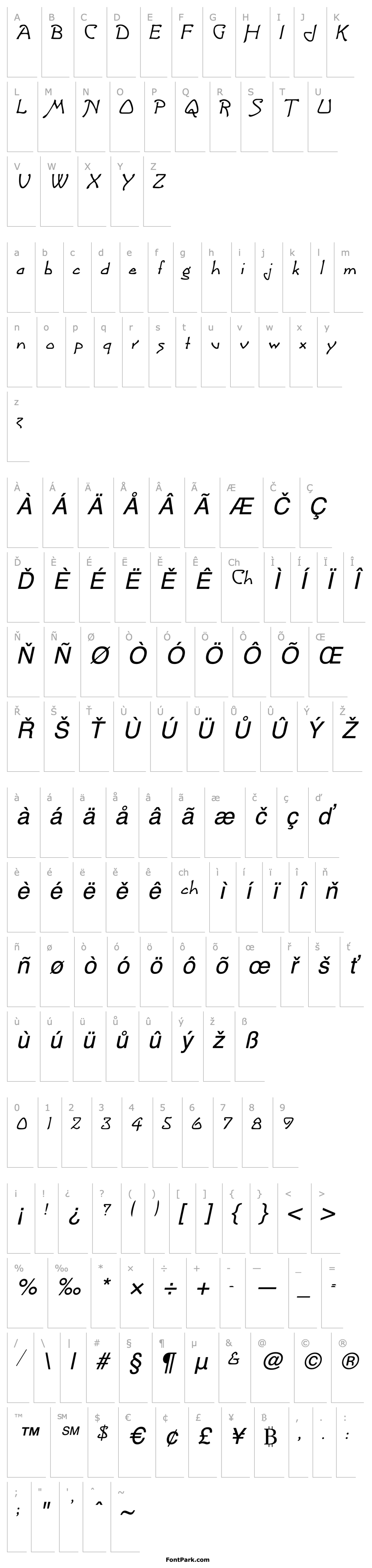 Overview CannolotScriptSSK Italic