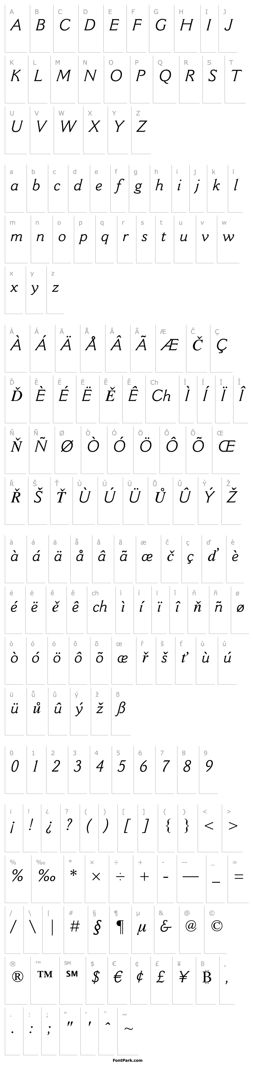 Overview Cantoria MT Italic