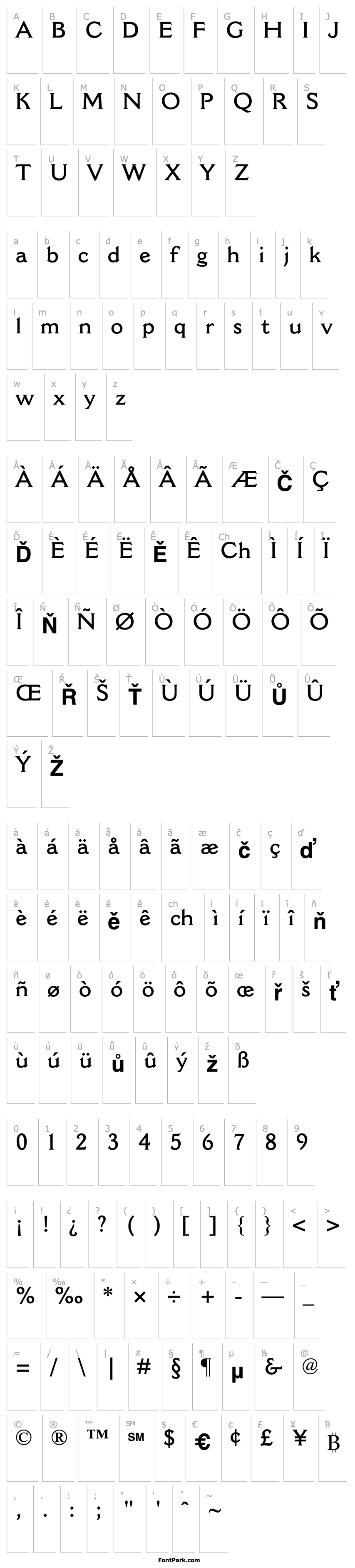 Overview CantoriaMT-SemiBold