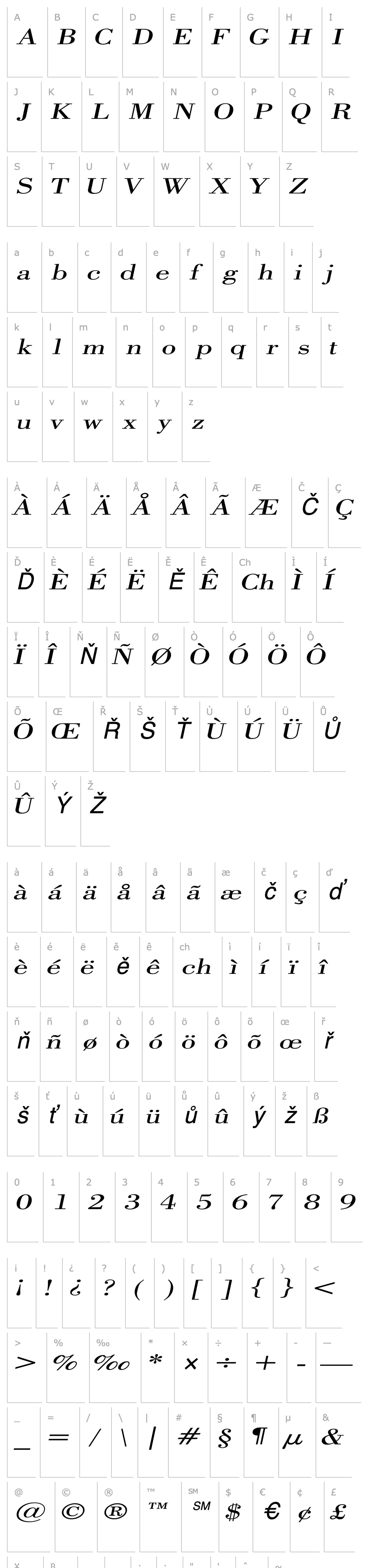 Přehled CapelliExtended Italic