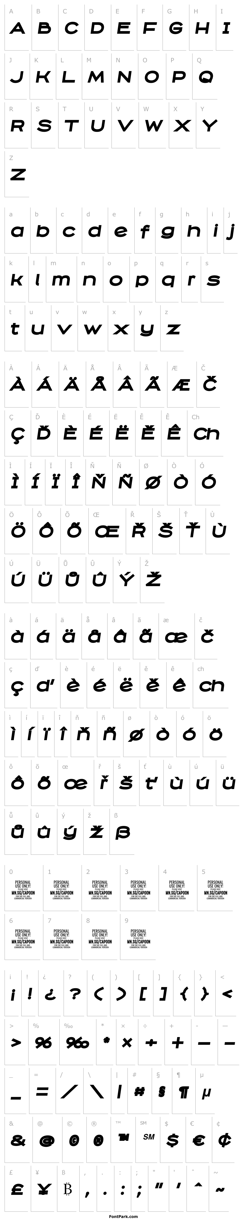 Overview Capoon PERSONAL USE Black Italic