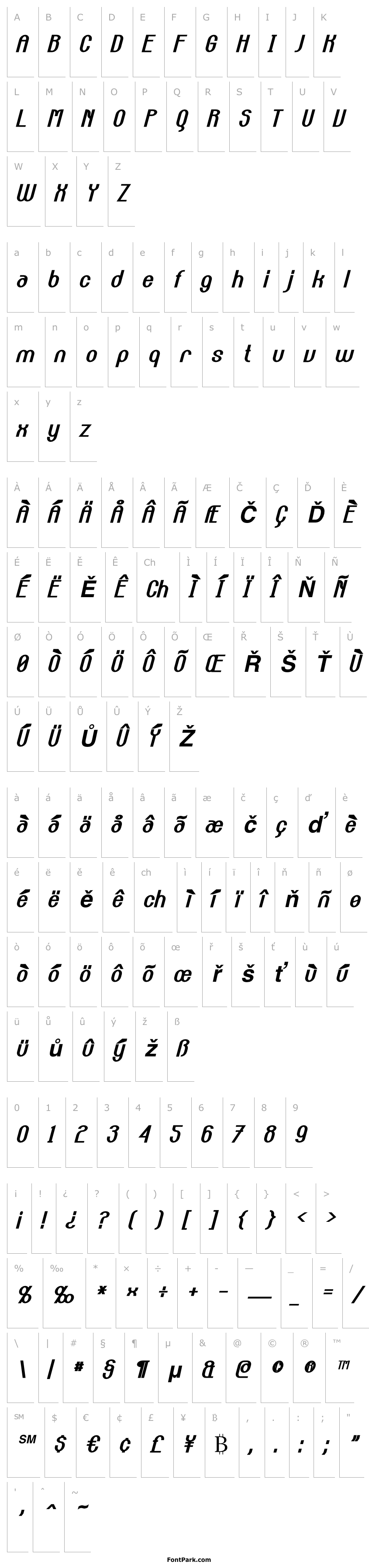 Overview Carlton Bold Italic