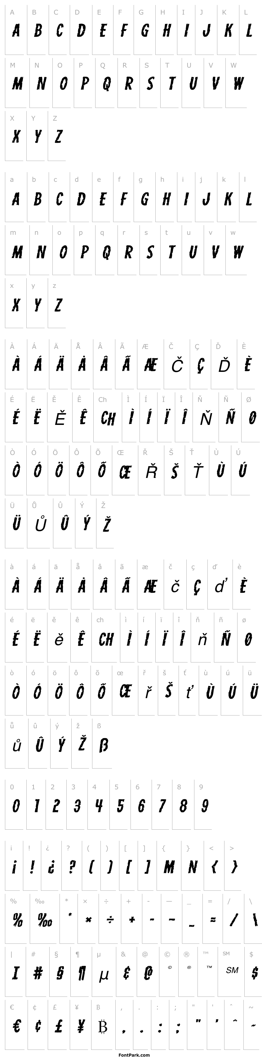 Overview Carnival Corpse Staggered Expanded Italic