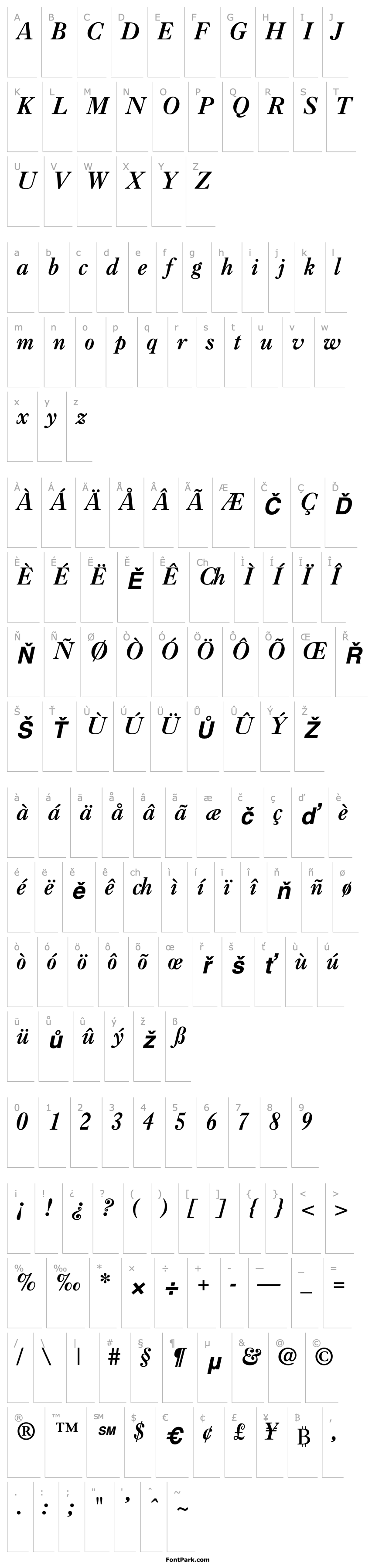 Overview Casablanca Bold Italic