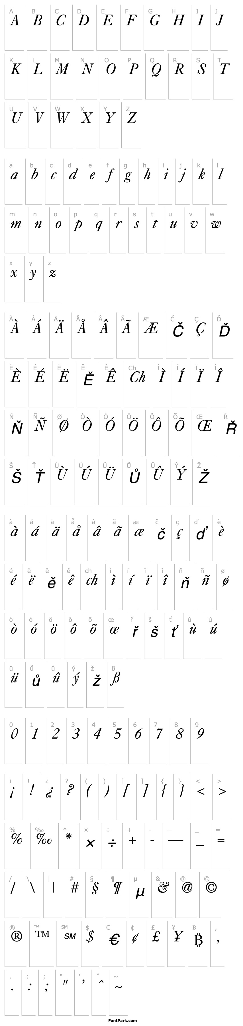 Overview Casablanca Italic