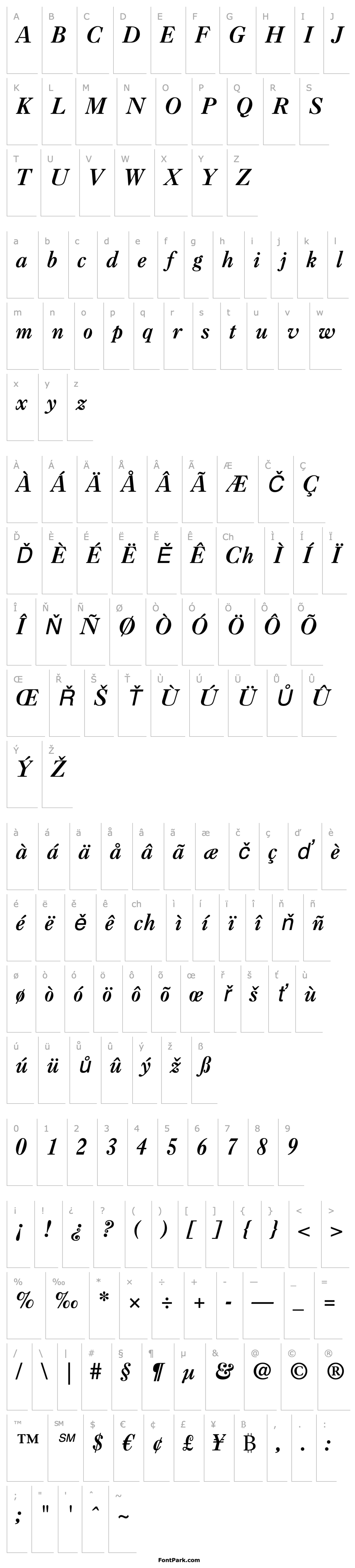 Overview Caslon 3 LT Italic