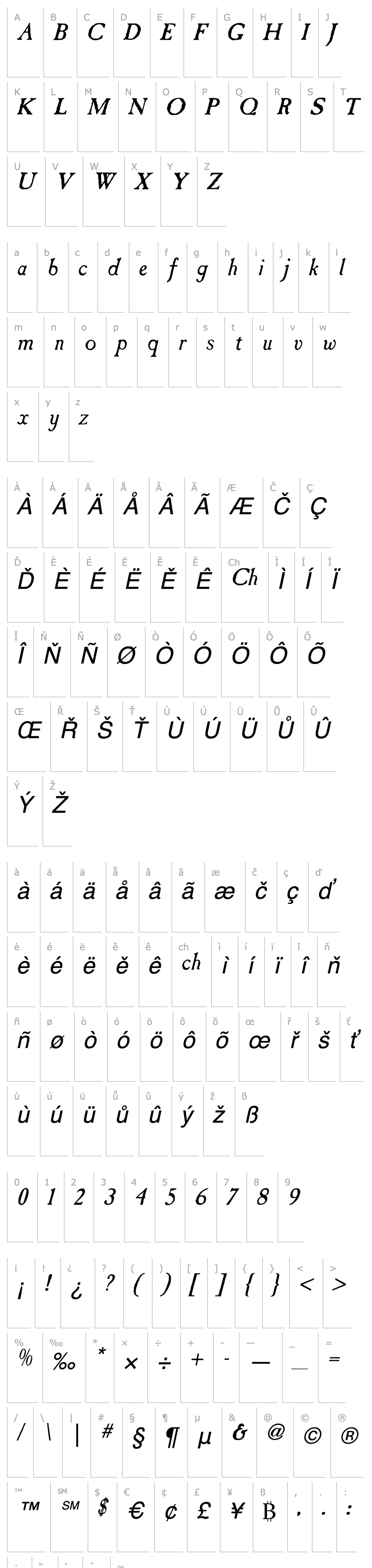 Overview Caslon Antique Italic