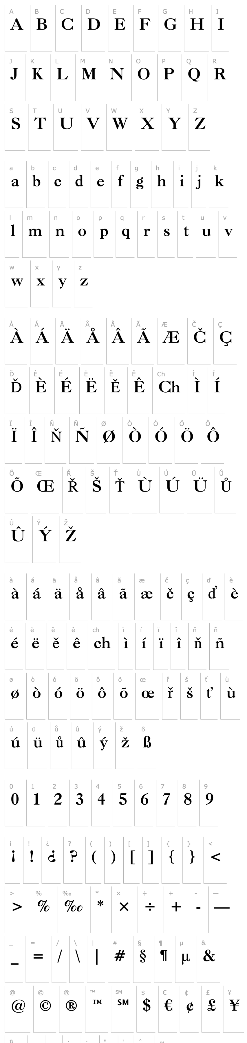 Overview Caslon Bd BT