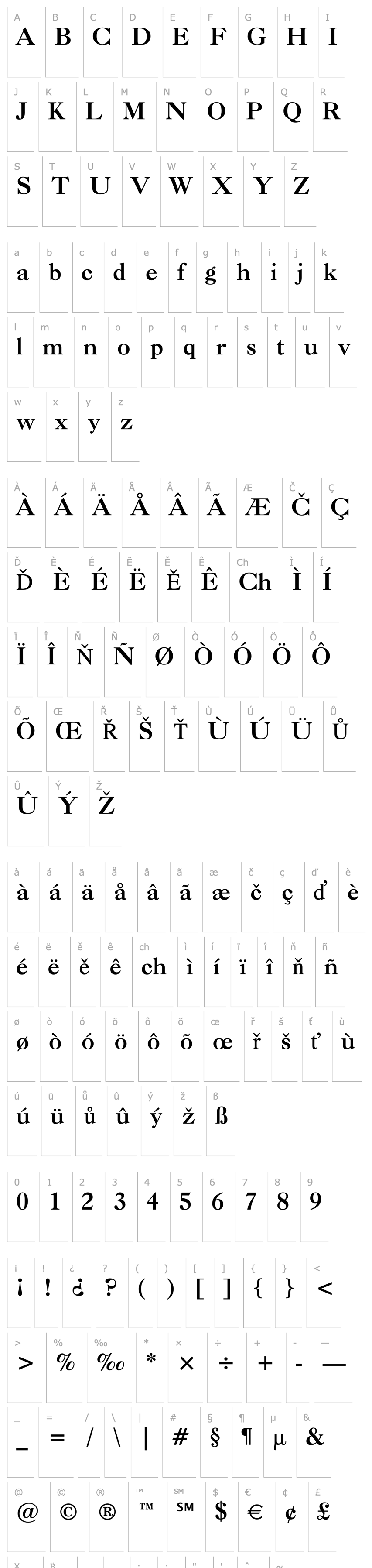 Overview Caslon Bold BT