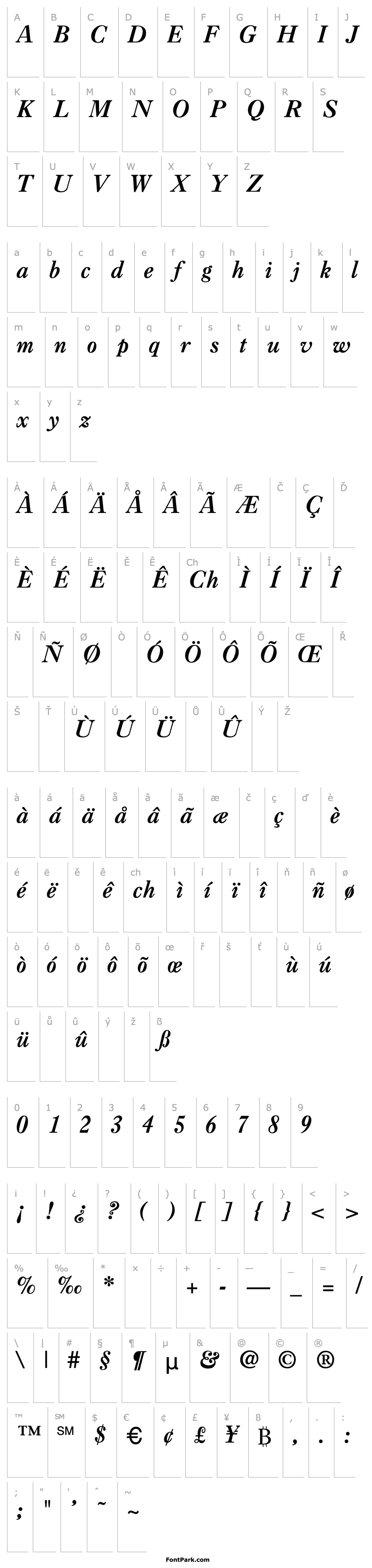 Overview Caslon-BoldItalic