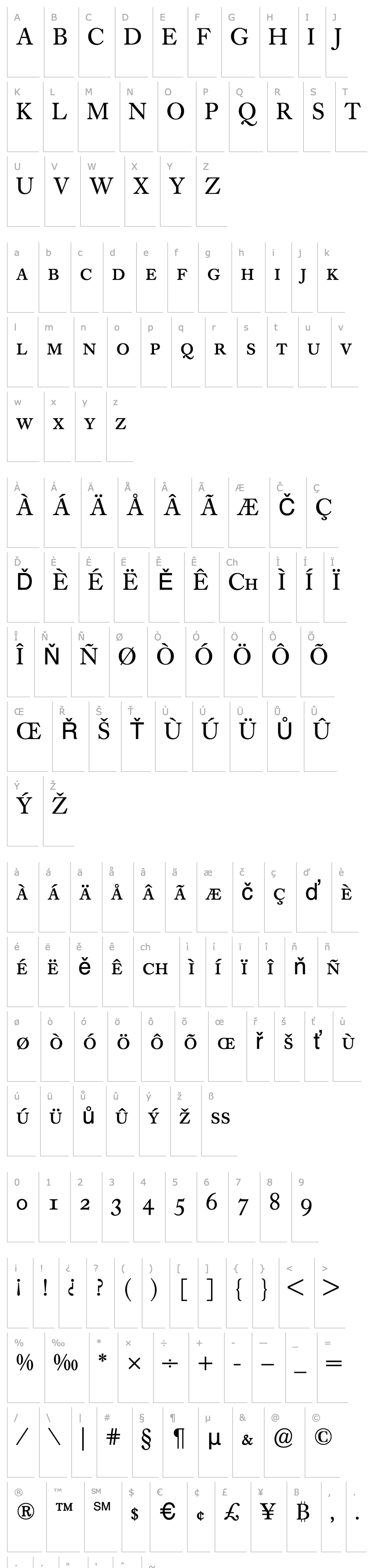 Overview Caslon Book BE Regular Small Caps & Oldstyle Figures