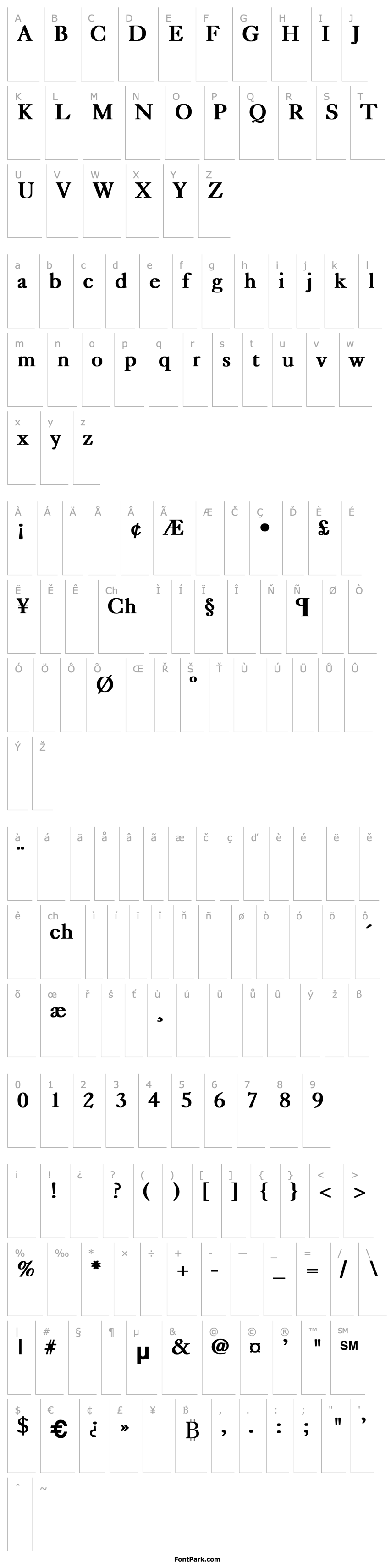 Přehled Caslon-Light Bold