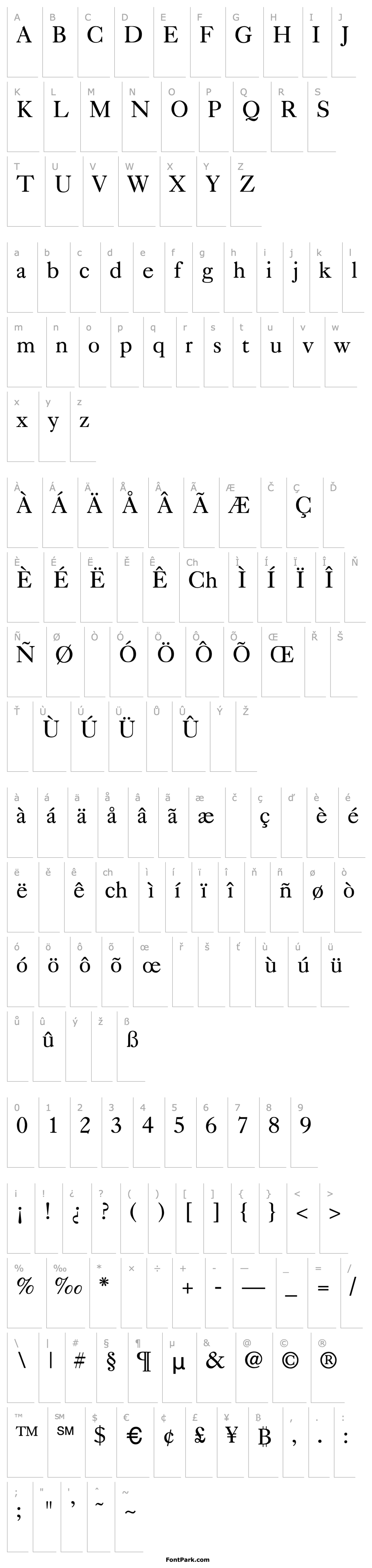 Přehled Caslon-Normal