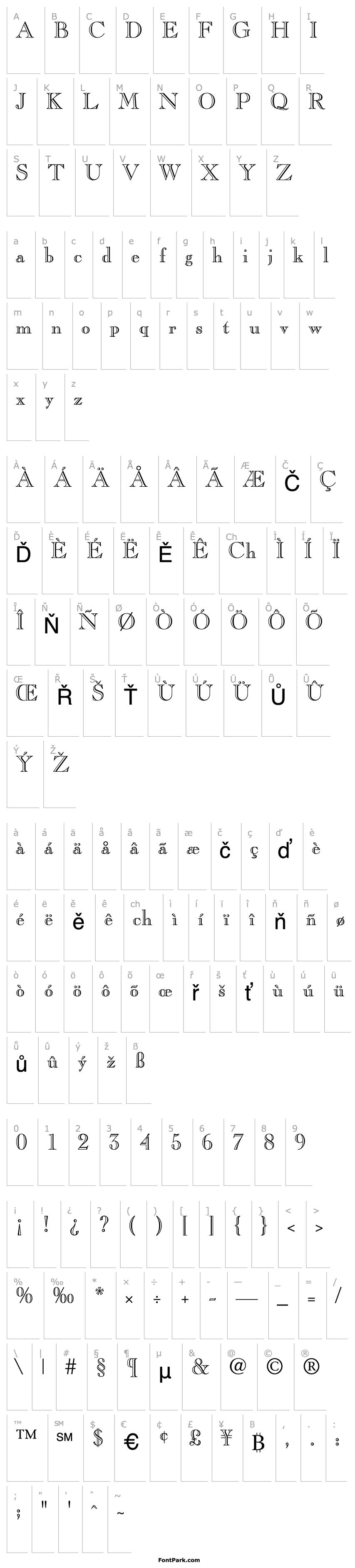 Přehled Caslon Open Face SSi