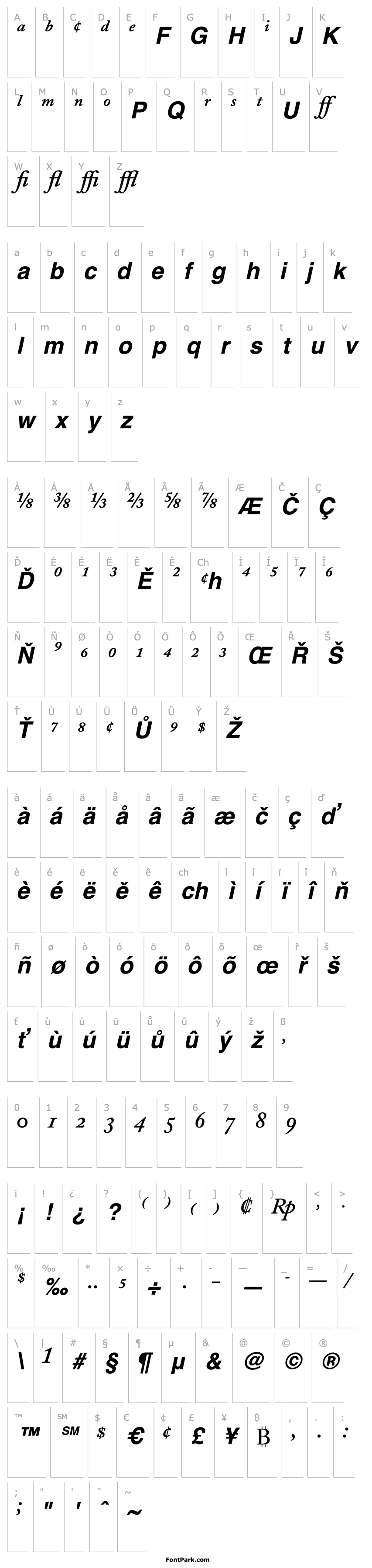 Overview Caslon Pro SSi Semi Bold Italic