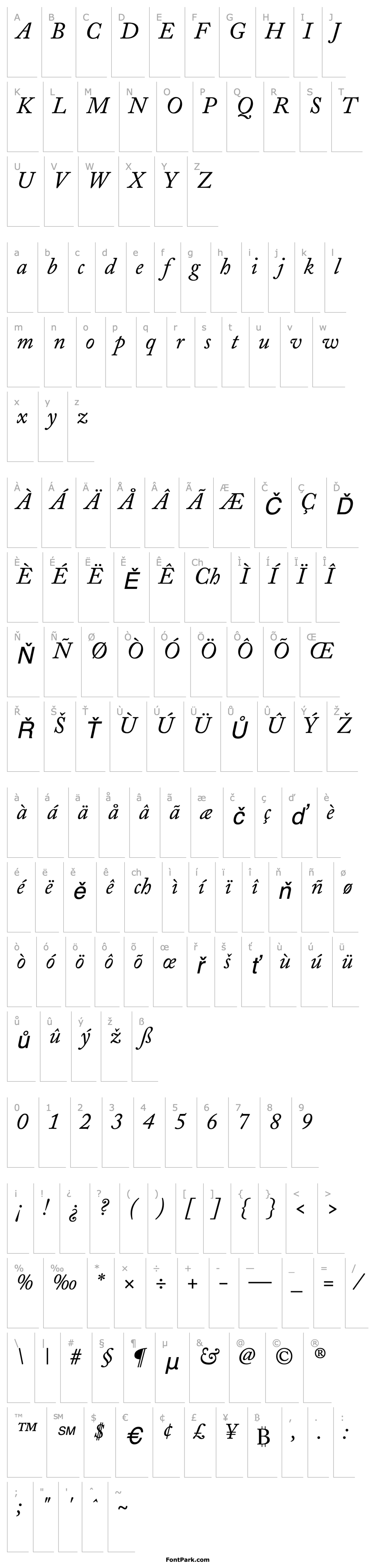 Overview Caslon SSi Italic