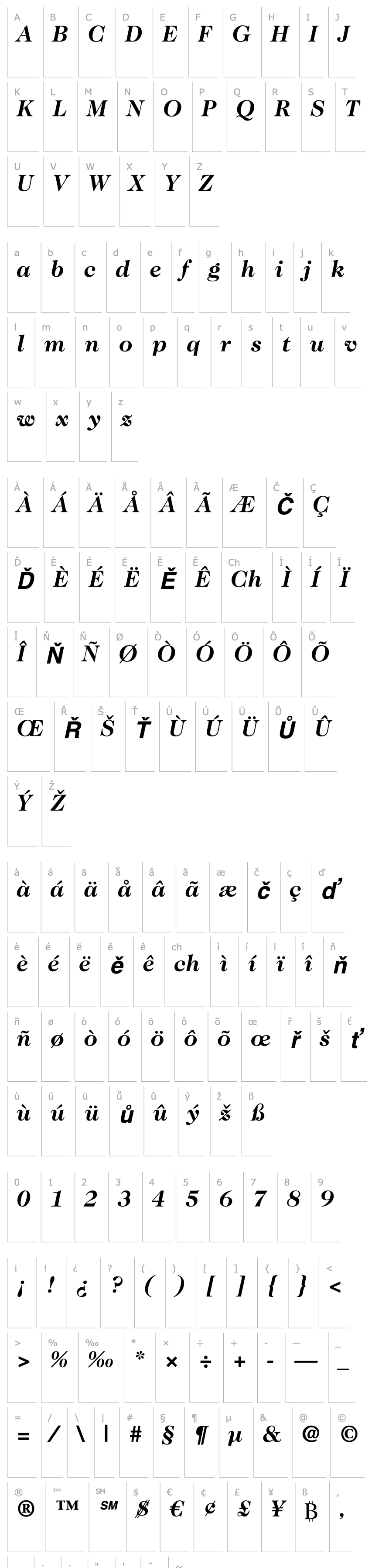 Přehled Caslon224Std-BoldItalic