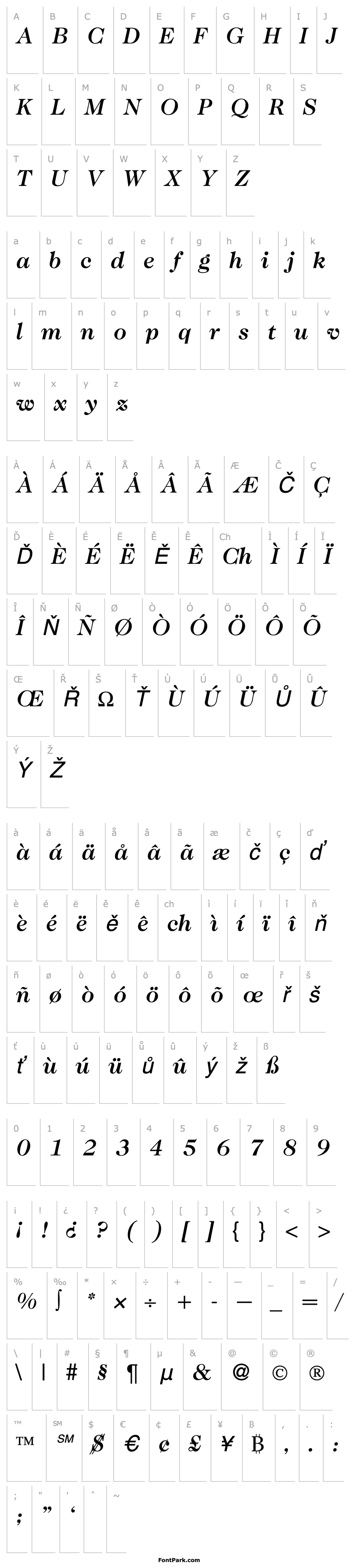 Přehled Caslon335Medium-RegularItalic