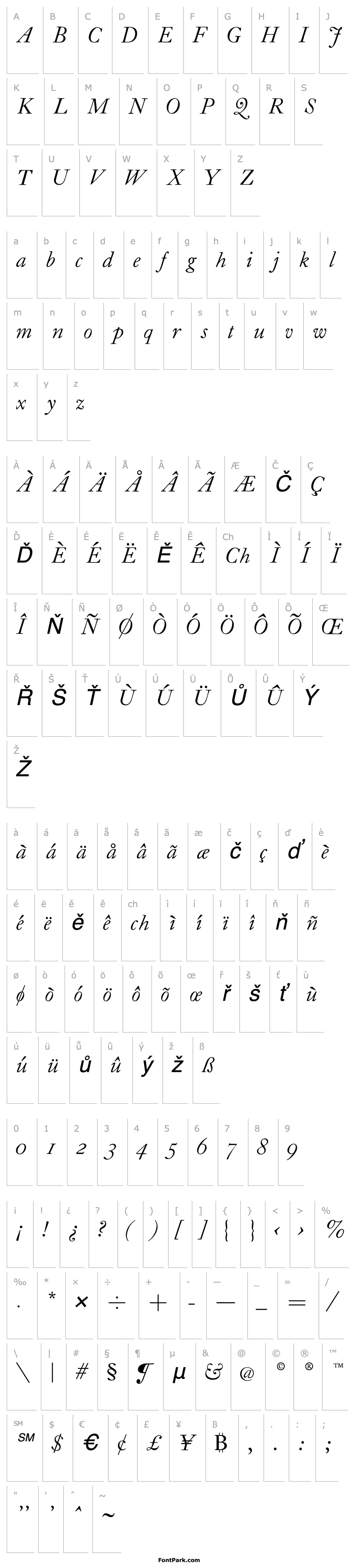 Přehled CaslonH-Italic