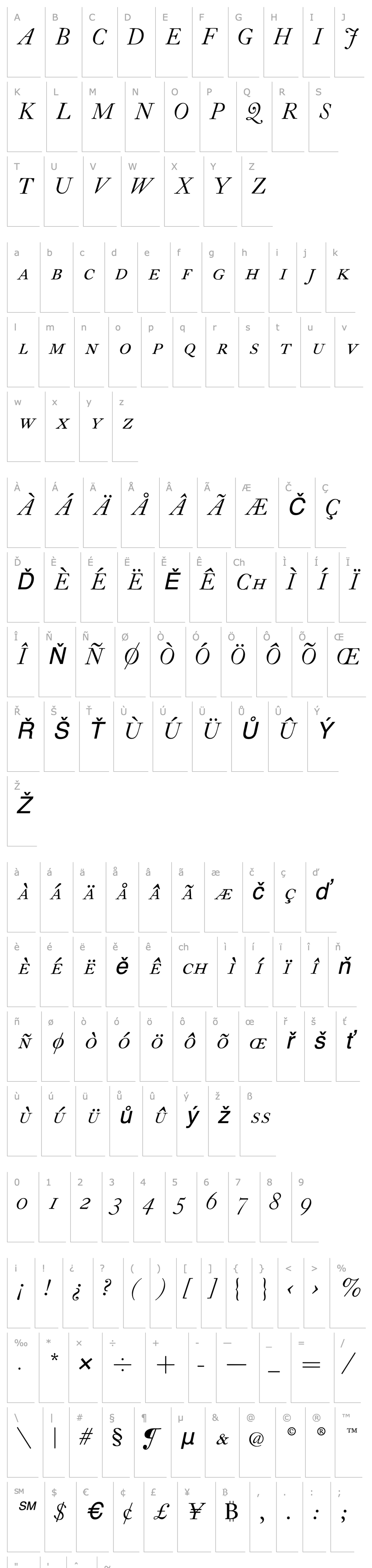 Přehled CaslonH-SC-Italic