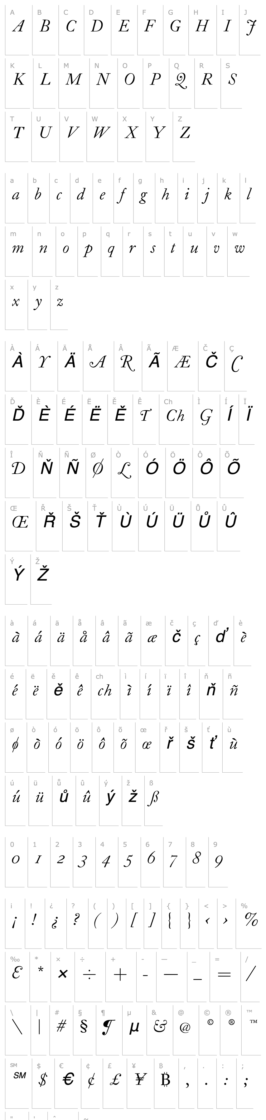 Overview CaslonHW-Italic