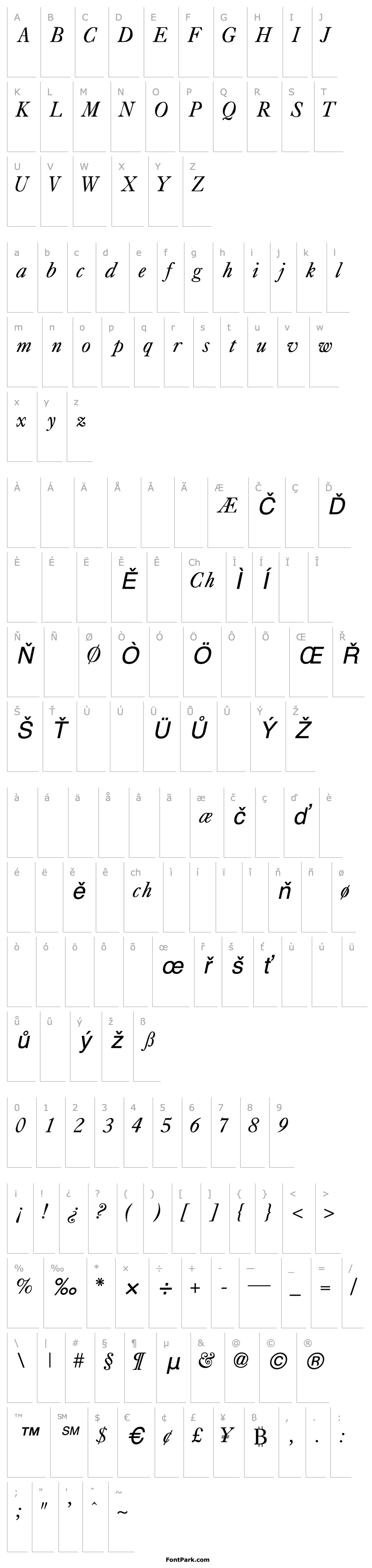 Overview CaslonLightSSK Italic