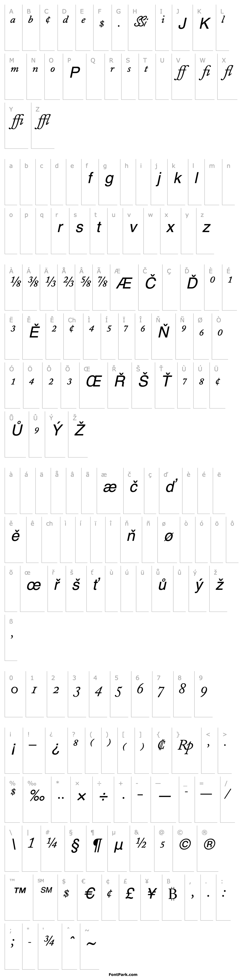 Overview CaslonProSSK Italic