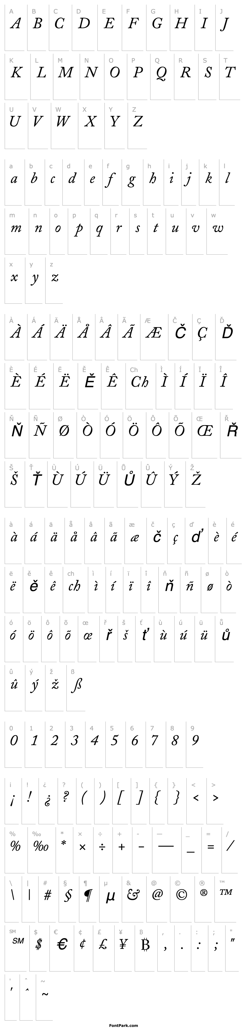 Overview CaslonSSK Italic