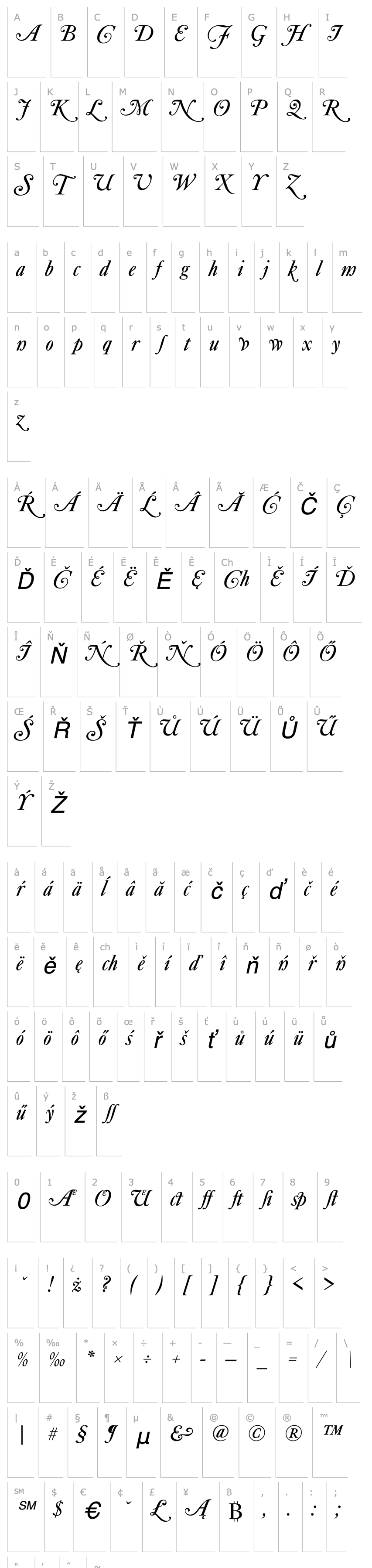 Přehled CaslonSwaAltDEE Italic