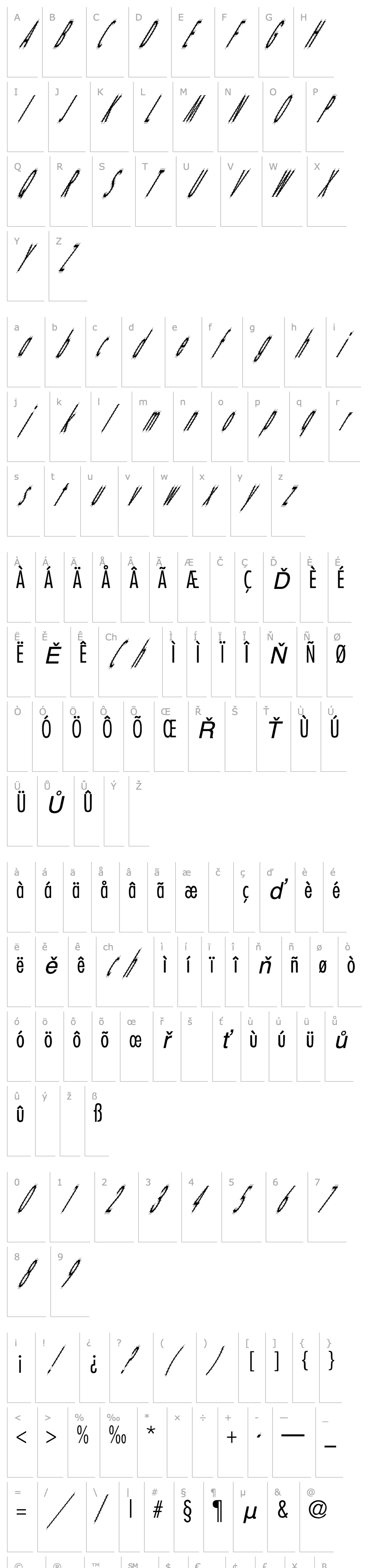 Přehled CatScratch Thin Italic