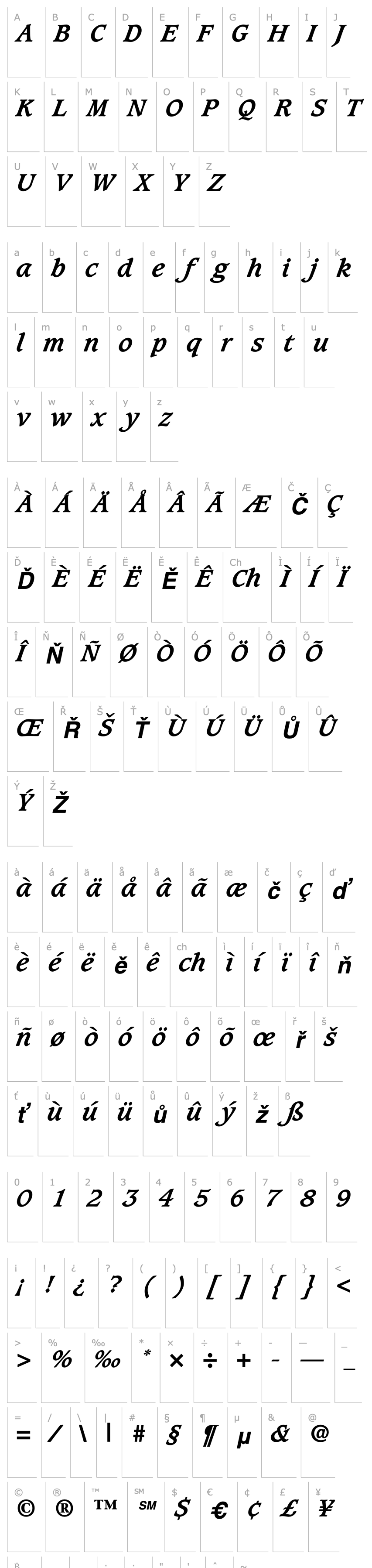 Overview Caxton-Bold Italic