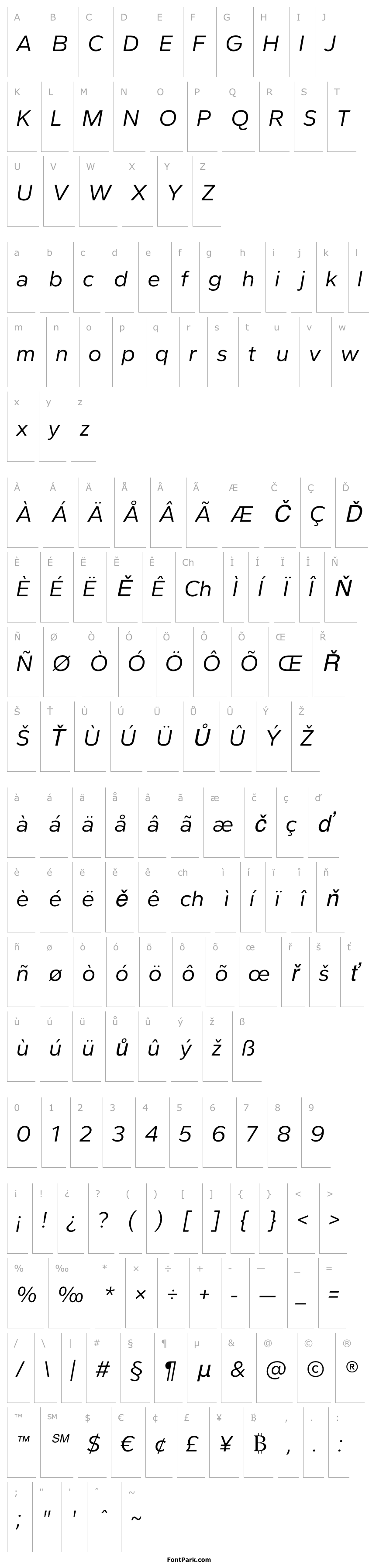 Overview Cedora-Italic