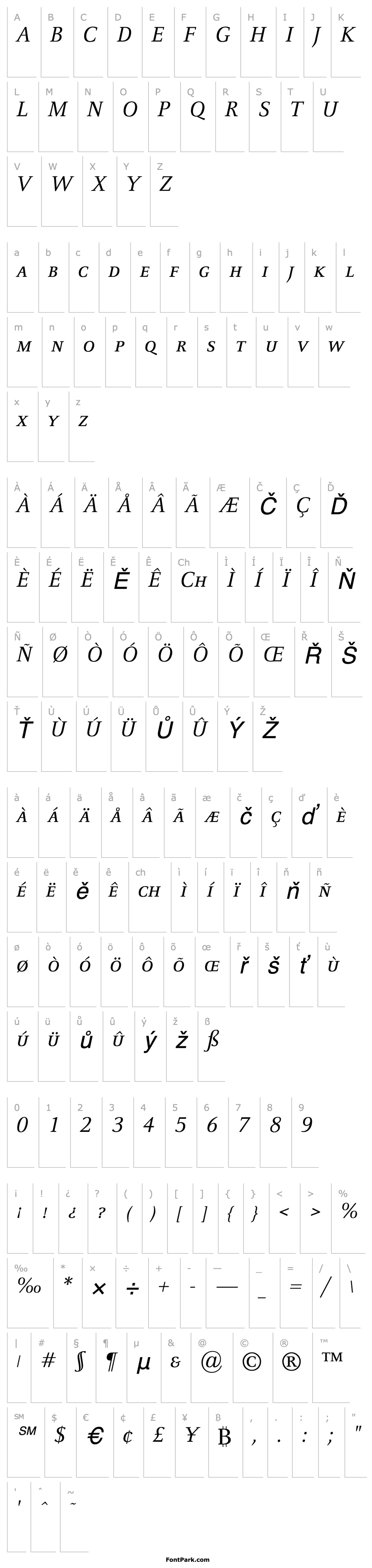 Přehled CelesteCaps-Italic