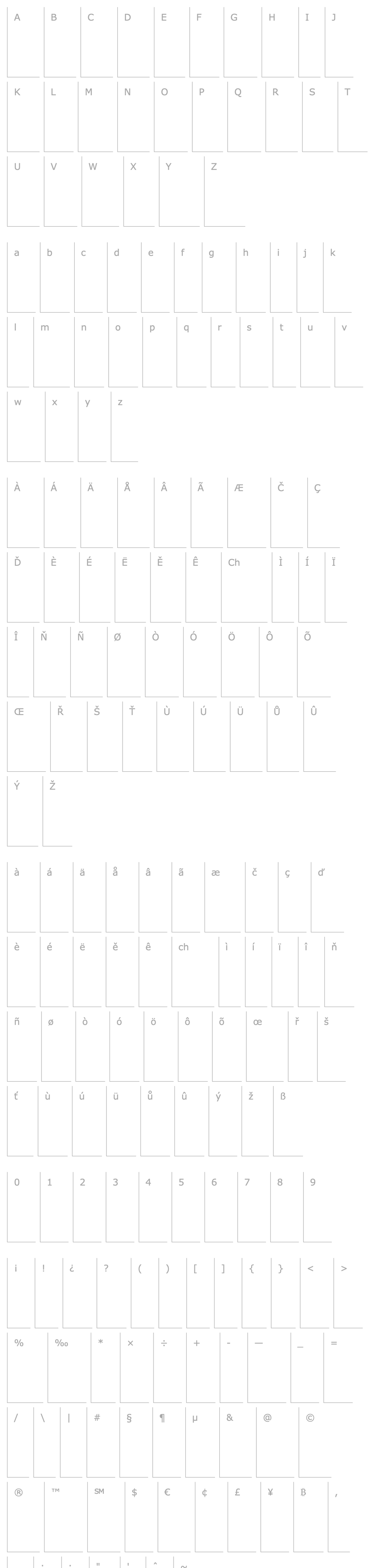 Overview Celestia Antiqua Bold Ligatures