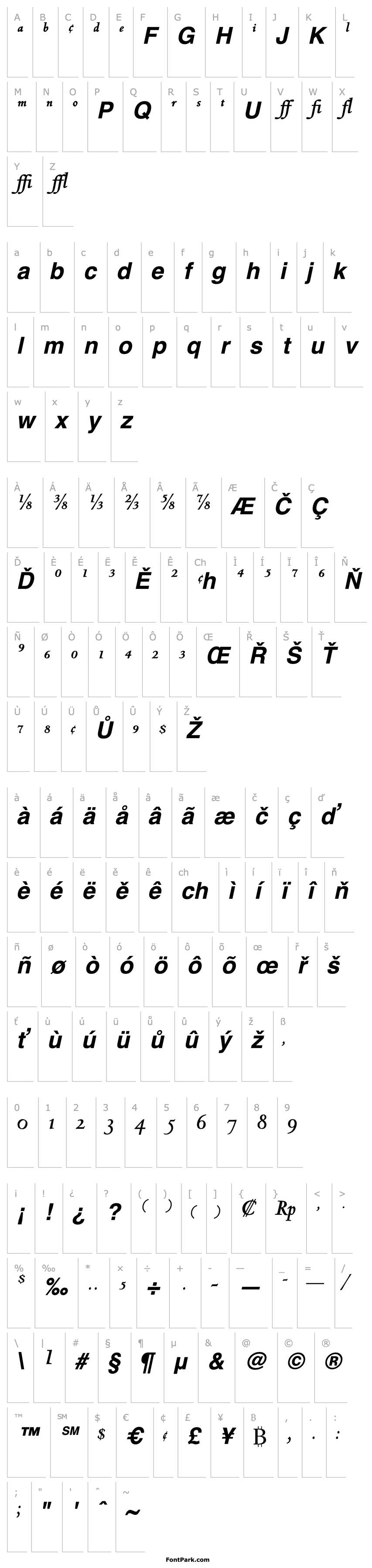 Overview CentaurMTExpert-Bold Italic