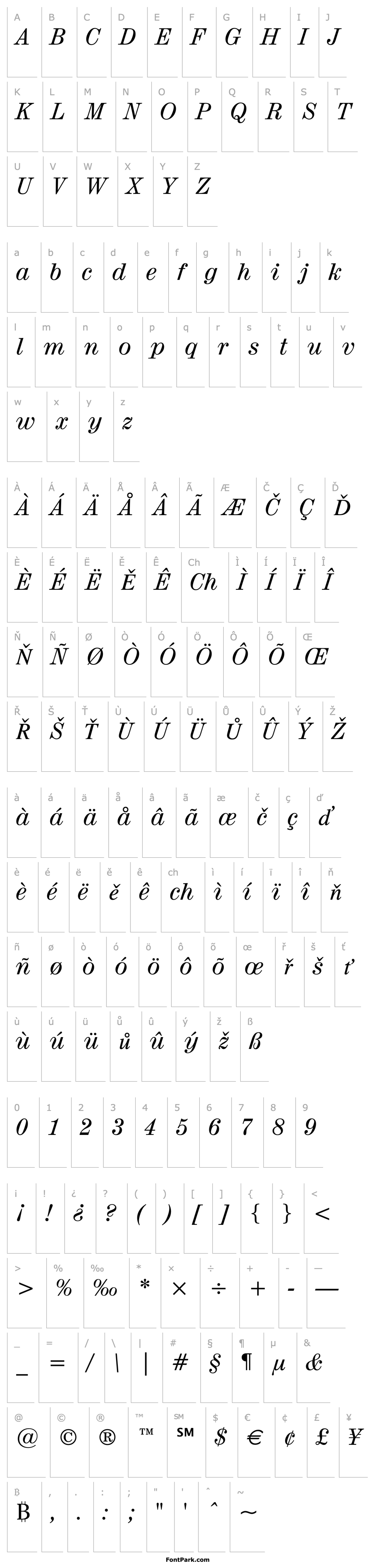 Overview Century 725 Italic BT