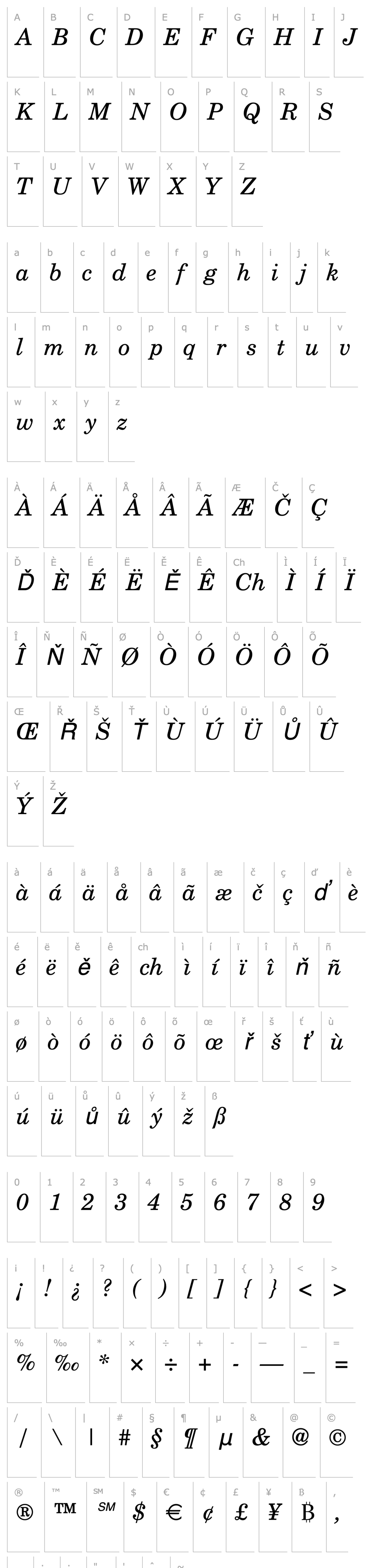 Přehled Century_Becker_Schoolbook_Italic