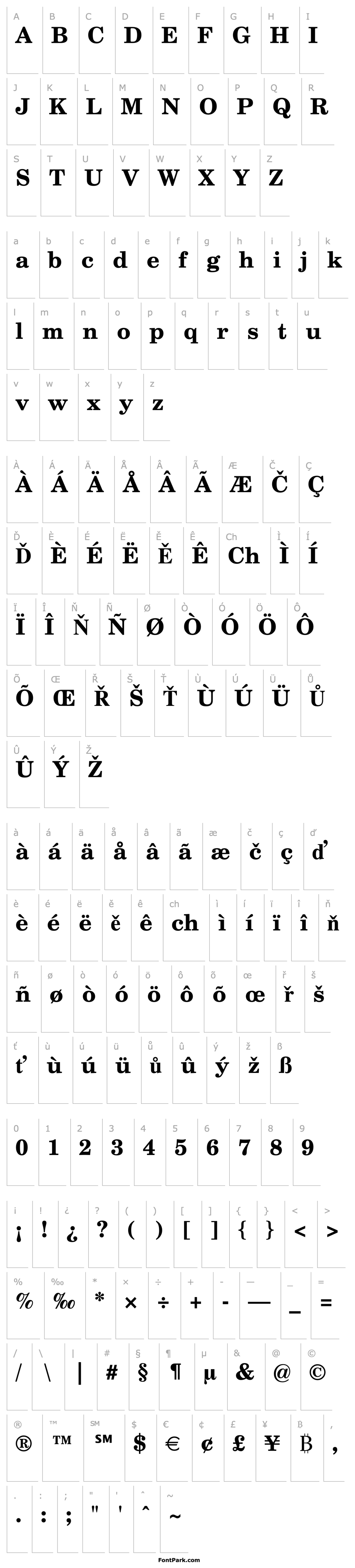 Overview Century Schoolbook Bold SWA