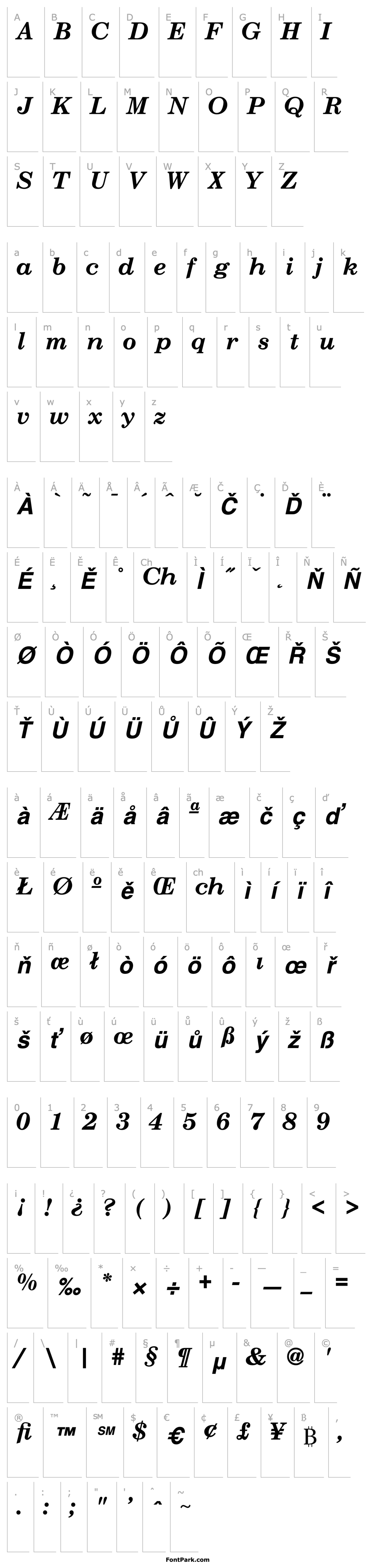 Overview Century Schoolbook SSi Bold Italic