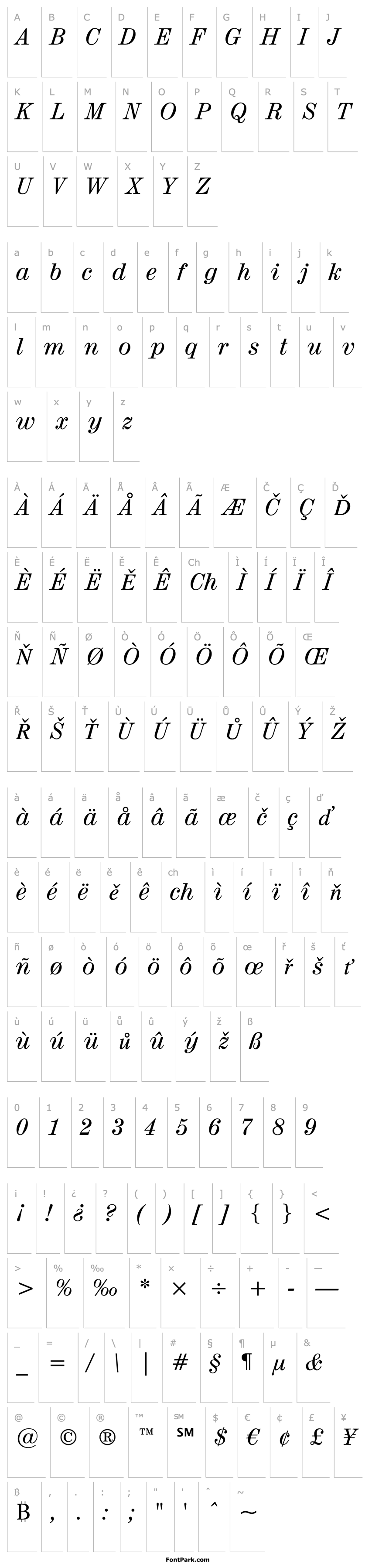 Overview Century725 BT Italic