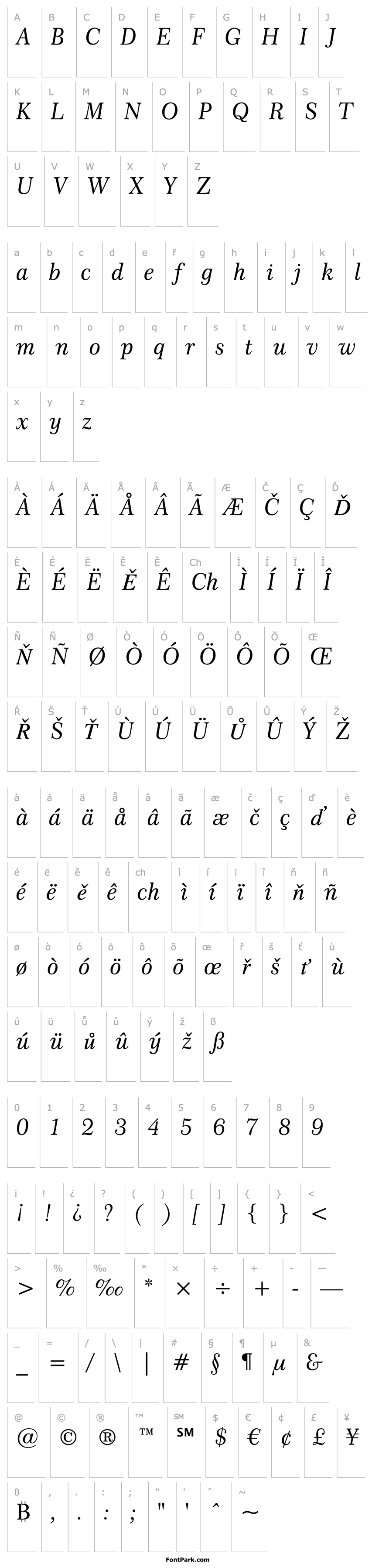 Overview Century751 BT Italic