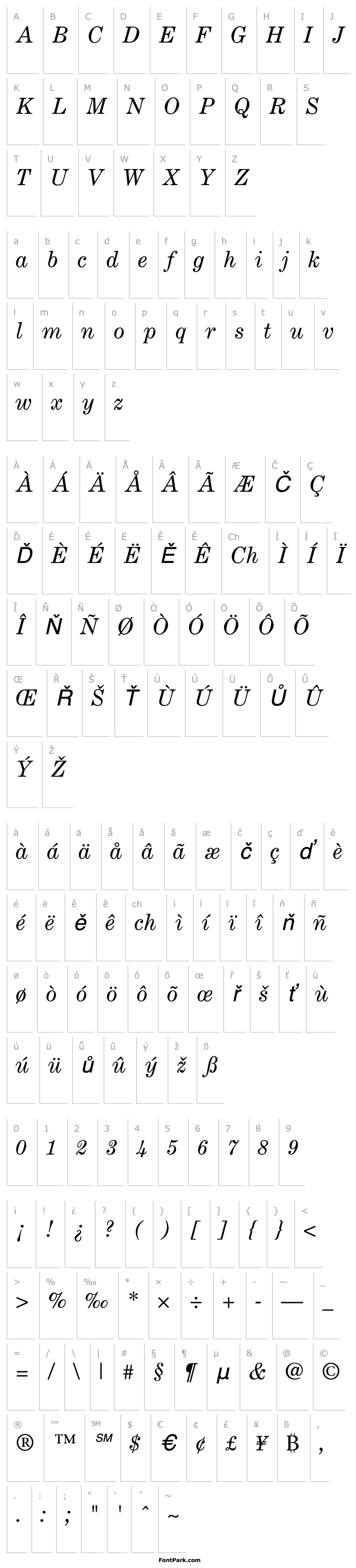 Přehled CenturyExpanded-Italic