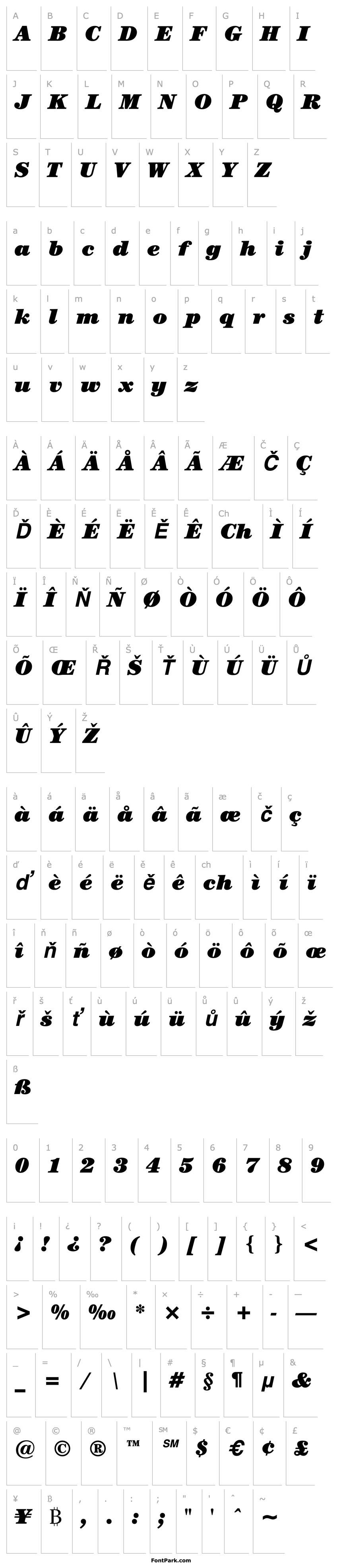 Přehled CenturyITCbyBT-UltraItalic